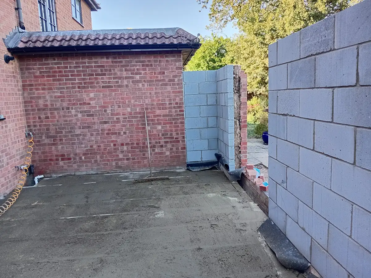 block and beam floor for extension