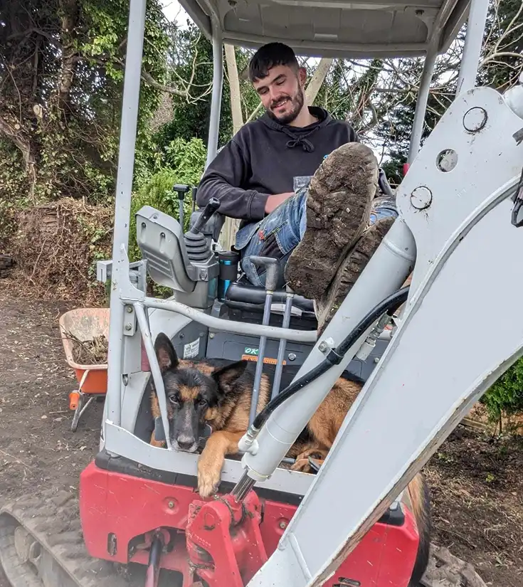 groundworker sitting on digger