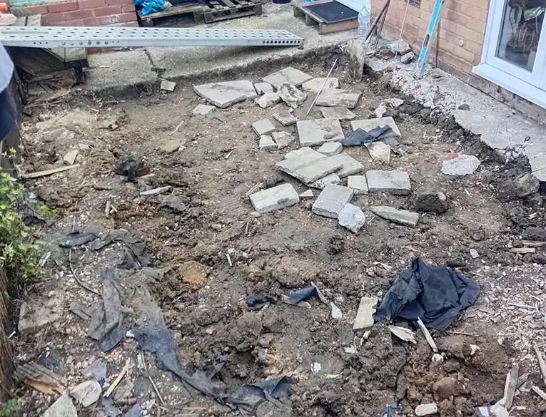patio base dug out