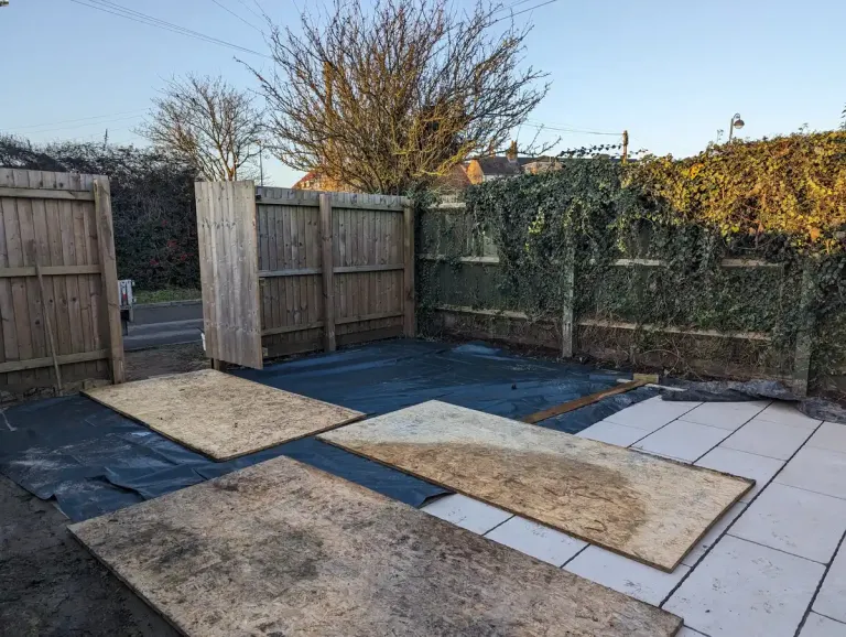 wooden boards on patio