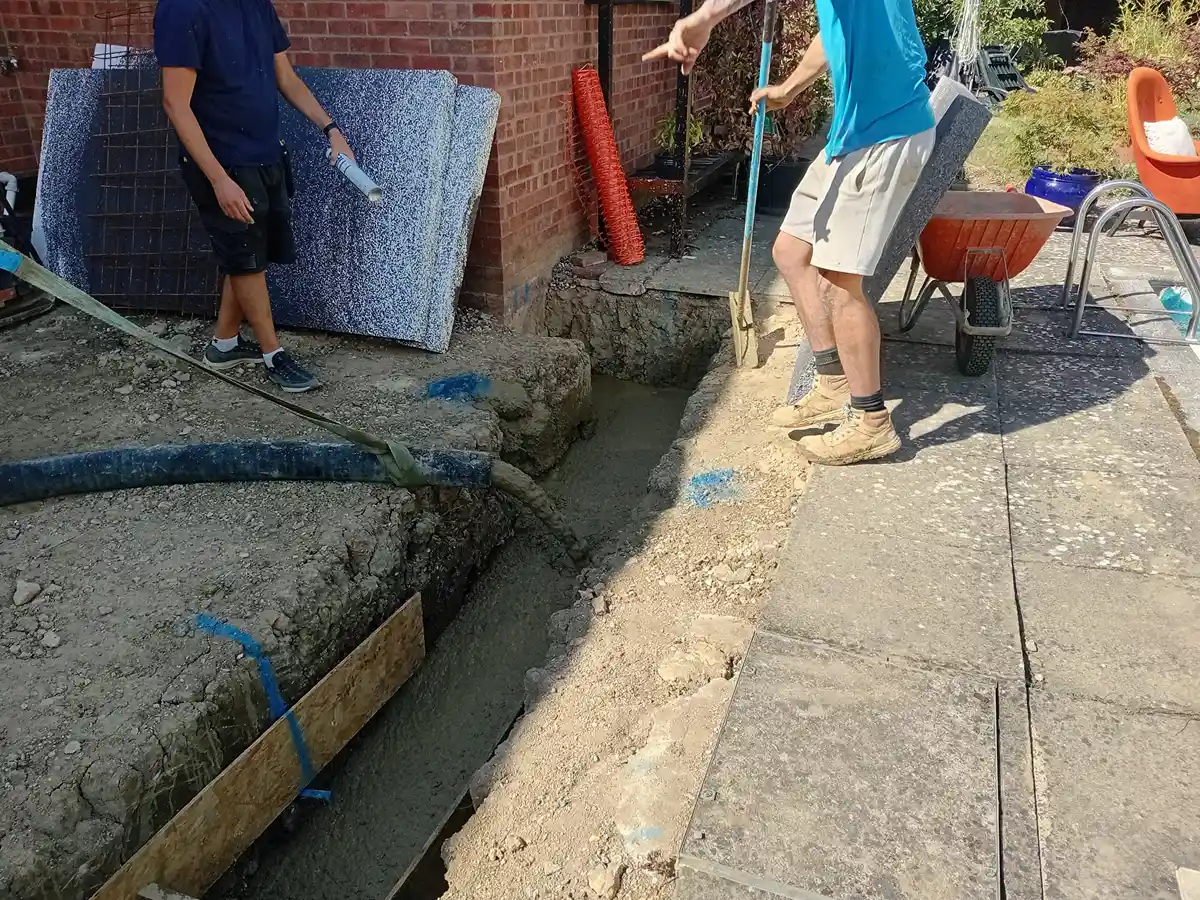 concrete pumping into footing