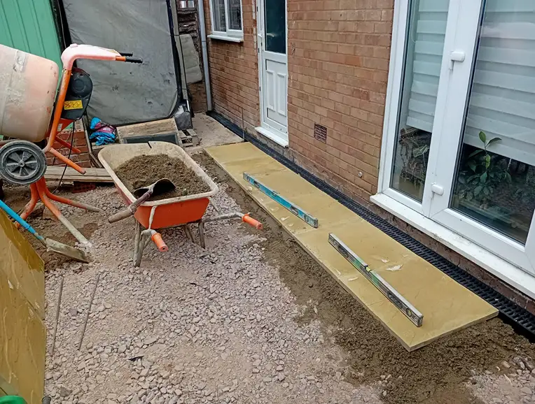 first labs laid of patio