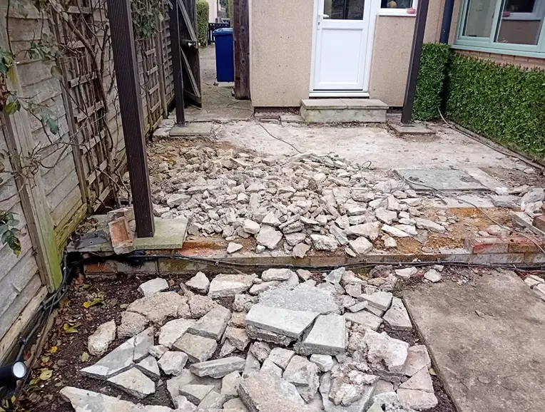 base partially laid with hardcore