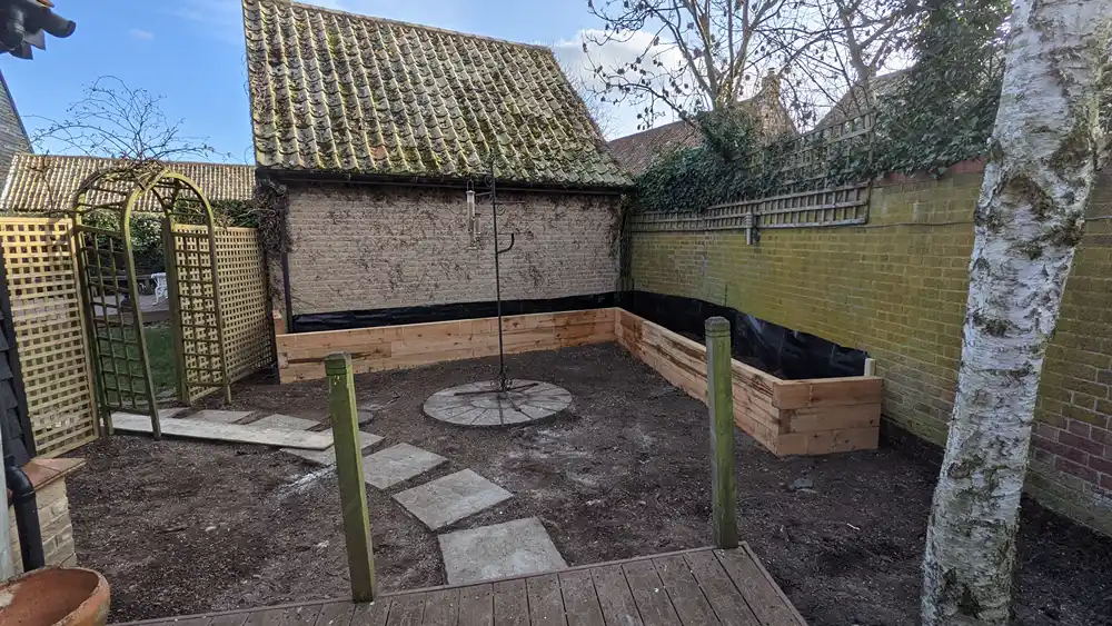 landscaping preparation work in progress