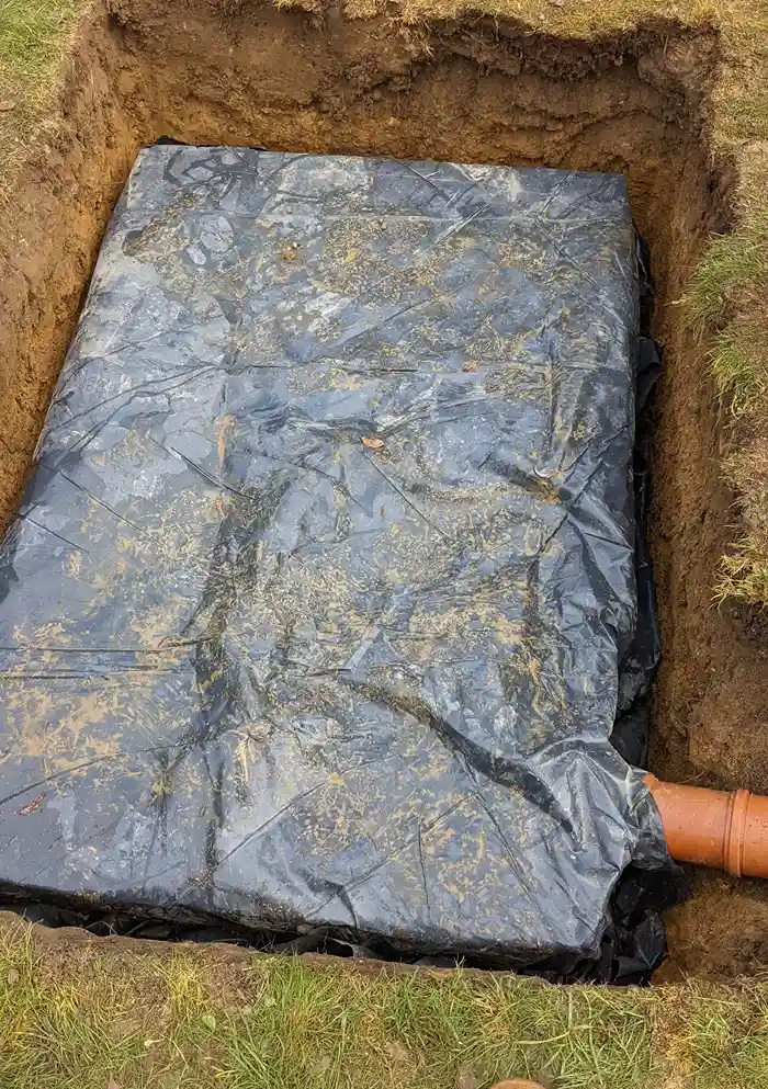 soakaway laid in hole